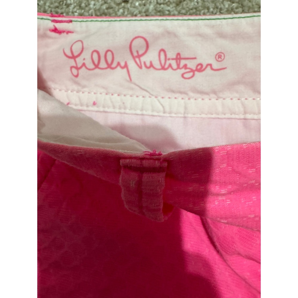 Lilly Pulitzer The Callahan Short Neon Pink Textured Jacquard Size 0 Womens - Picture 7 of 10